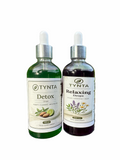 TYNTA Detox and Relaxing Drops multipack - two 100ml herbal food supplement dropper bottles